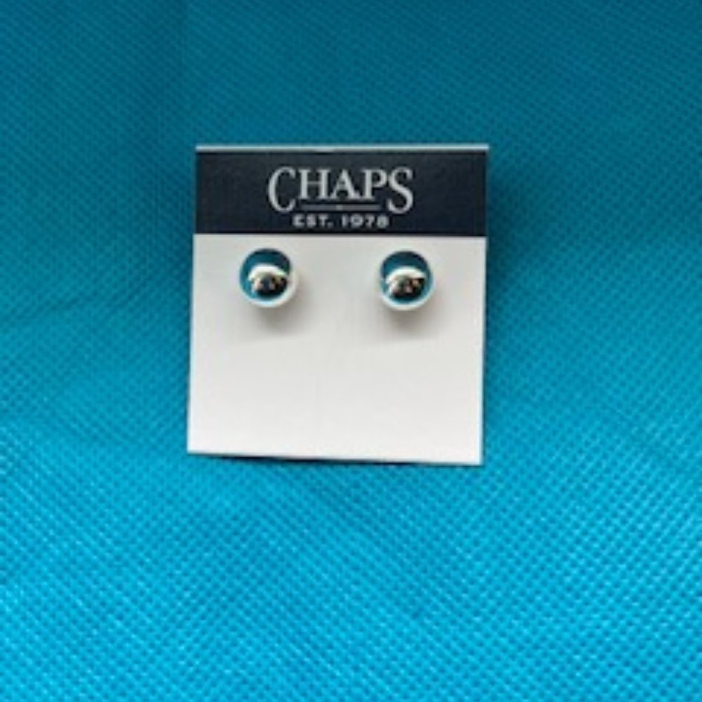 NEW WITH TAGS - CHAPS SILVER TONE STUD EARRINGS